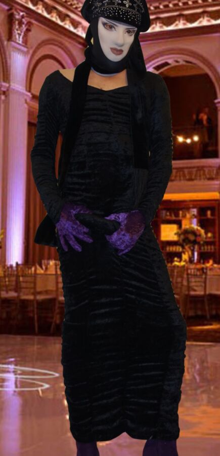 Sexy Tight Black Velvet Dress at the Ballroom 3 of 12 pics