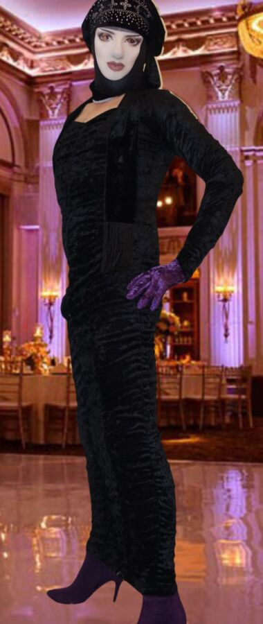 Sexy Tight Black Velvet Dress at the Ballroom 4 of 12 pics