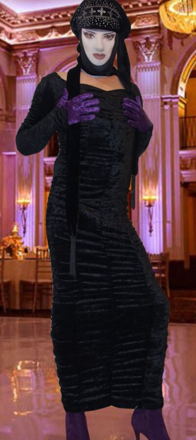 Sexy Tight Black Velvet Dress at the Ballroom 5 of 12 pics