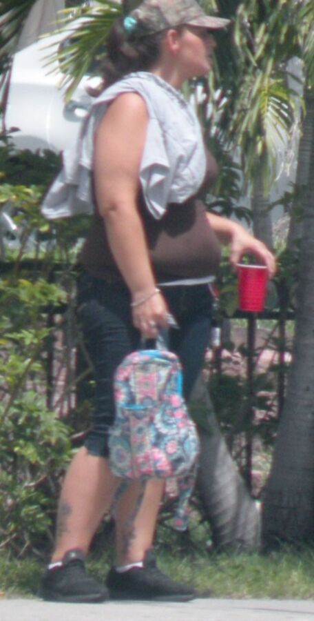 FL stuffed chubby hottie waiting for bus BELLY OVERHANG & HOT! 10 of 28 pics