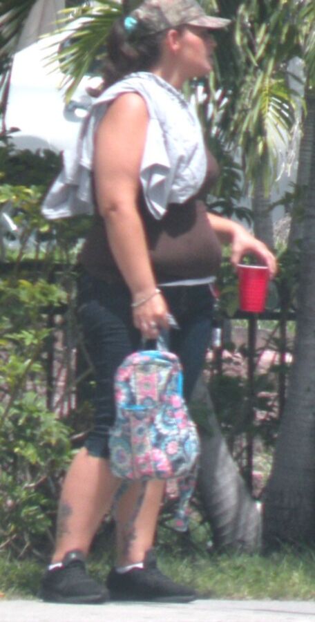 FL stuffed chubby hottie waiting for bus BELLY OVERHANG & HOT! 11 of 28 pics