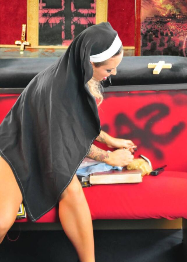 Christy Mack sinful in a nun costume 3 of 74 pics