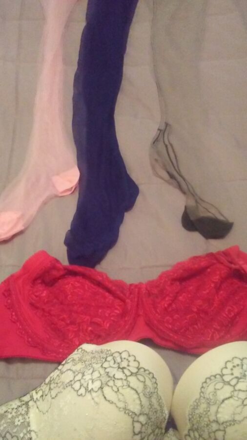 Panties bras and stockings sent to me by naughty ladies 3 of 7 pics