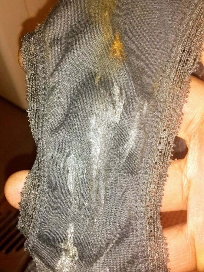 Her new gray lase cotten panties 4 of 4 pics