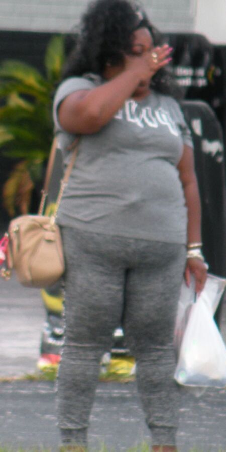 Ebony BBW with a big belly and TIGHT OUTFIT Ball Buster HOT 14 of 14 pics