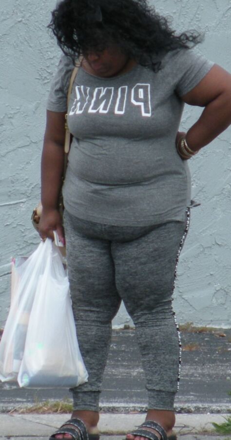 Ebony BBW with a big belly and TIGHT OUTFIT Ball Buster HOT 12 of 14 pics