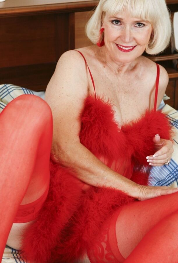 Gorgeous Mature Lola in Red Baby Doll 10 of 25 pics