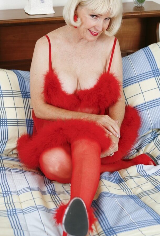 Gorgeous Mature Lola in Red Baby Doll 3 of 25 pics