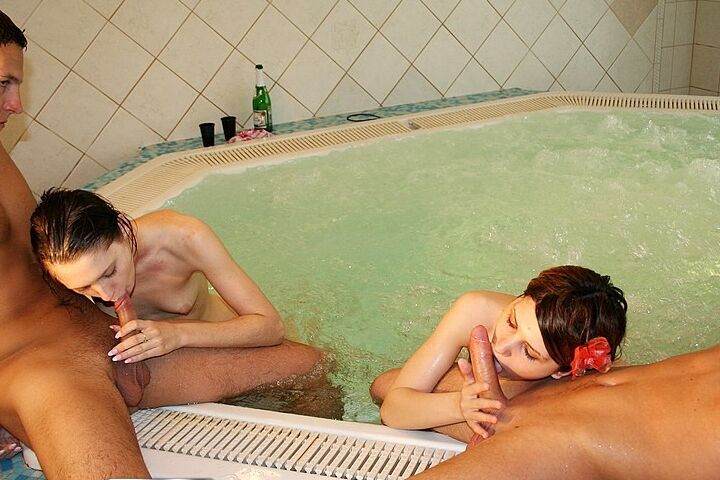 In a hot tub for group sex 14 of 16 pics