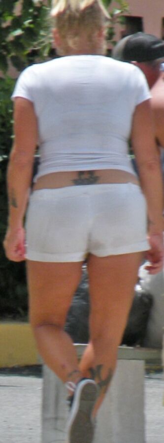 Tan FL skinny hooker in short shorts CUTE LITTLE POT BELLY Slut! 21 of 30 pics