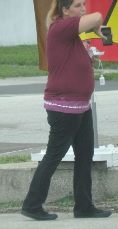 Chunky FL hotty with a tummy overhang FUTURE BBW red shirt 10 of 12 pics