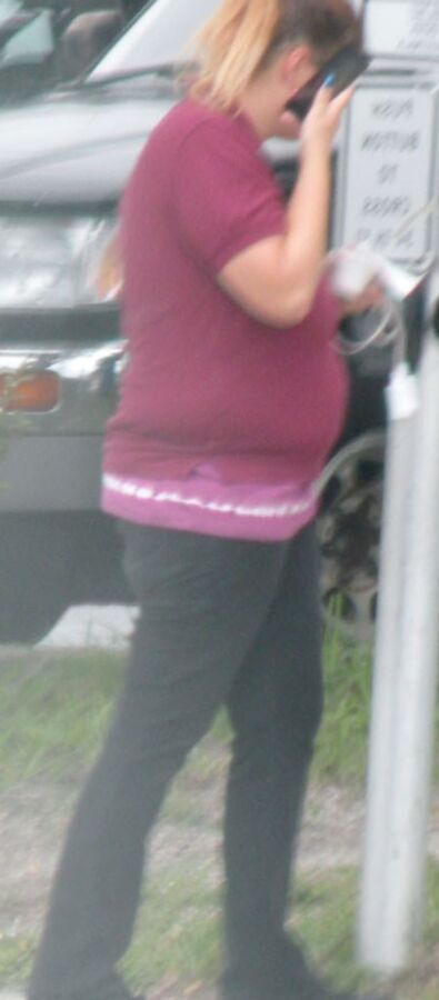 Chunky FL hotty with a tummy overhang FUTURE BBW red shirt 4 of 12 pics