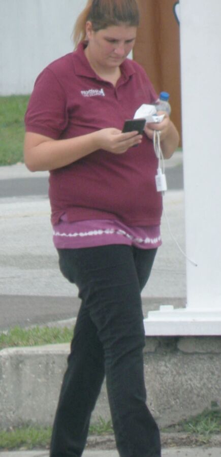 Chunky FL hotty with a tummy overhang FUTURE BBW red shirt 11 of 12 pics