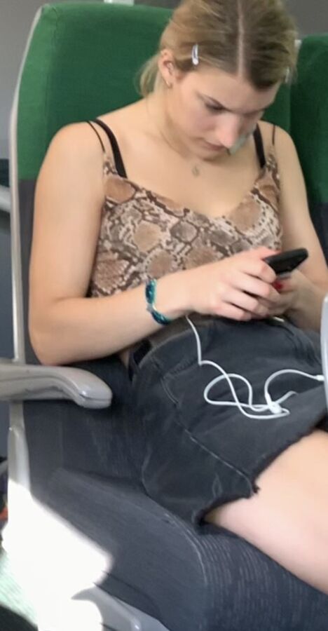 Tight Skirt Blonde on Train 4 of 34 pics