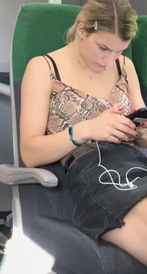 Tight Skirt Blonde on Train 9 of 34 pics