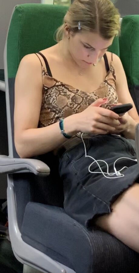 Tight Skirt Blonde on Train 20 of 34 pics