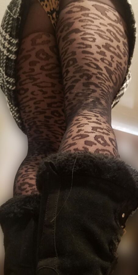 Ms. Evelyn in Animal Print Hose and Panties 2 of 15 pics