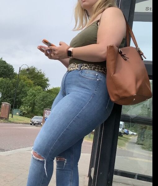 More of Jeans Teen Waiting for Bus  8 of 105 pics