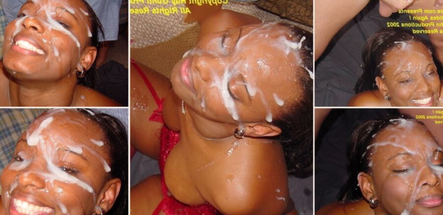Collage - Ebony Blowjob Bukkake 10 of 80 pics