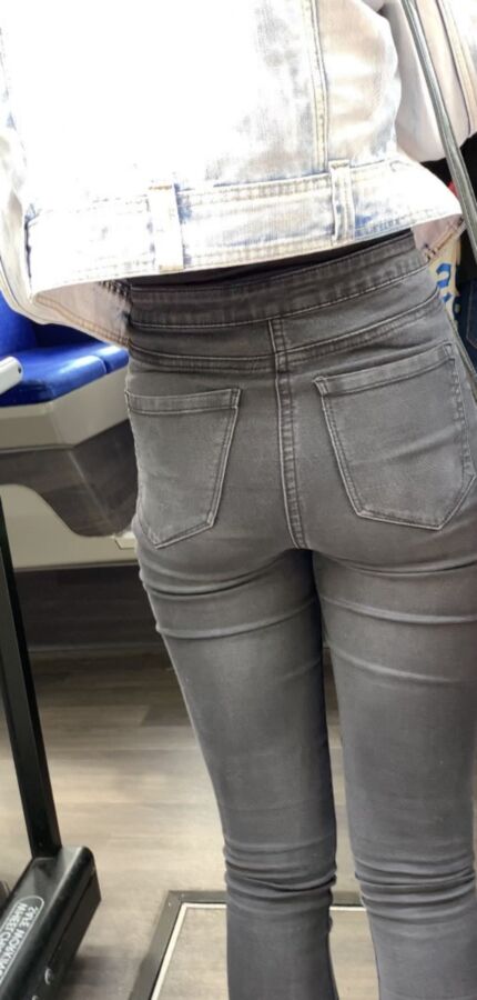 UK classic high waist jeans on teen with firm ass 20 of 51 pics