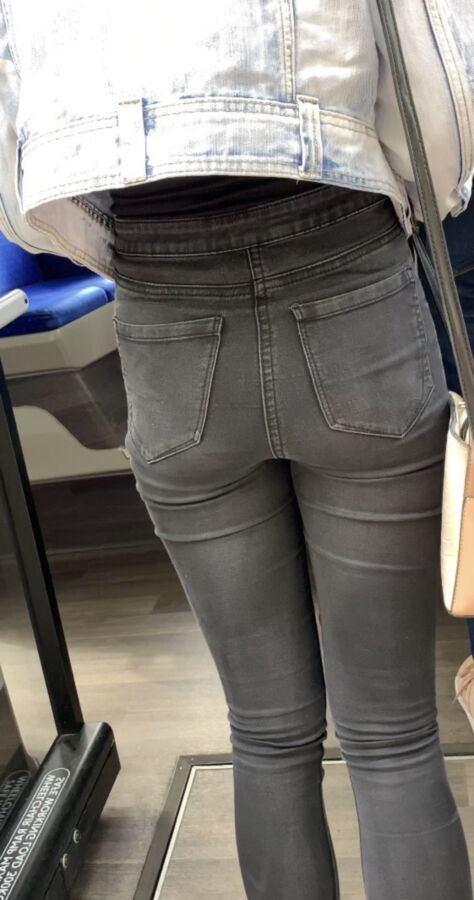 UK classic high waist jeans on teen with firm ass 22 of 51 pics