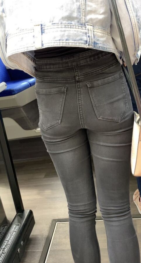 UK classic high waist jeans on teen with firm ass 1 of 51 pics
