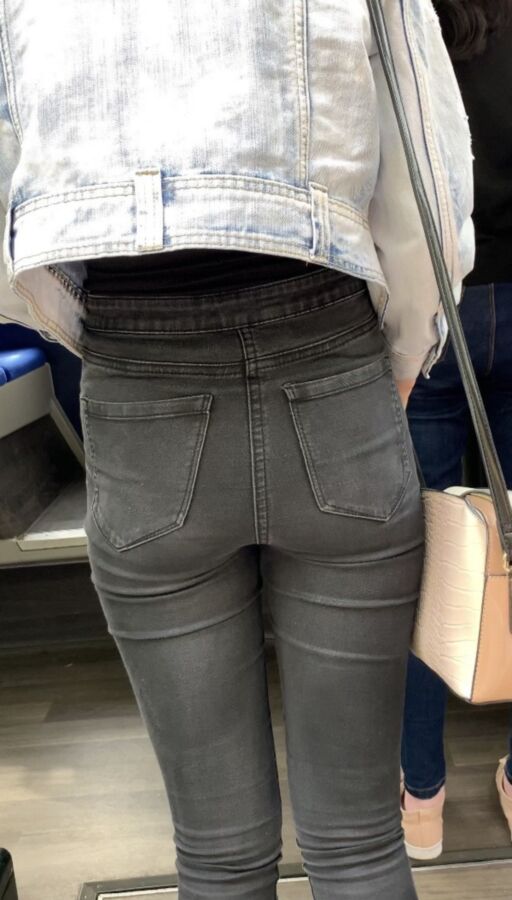 UK classic high waist jeans on teen with firm ass 5 of 51 pics