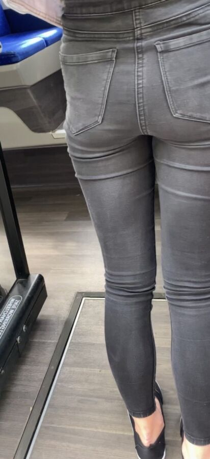UK classic high waist jeans on teen with firm ass 11 of 51 pics