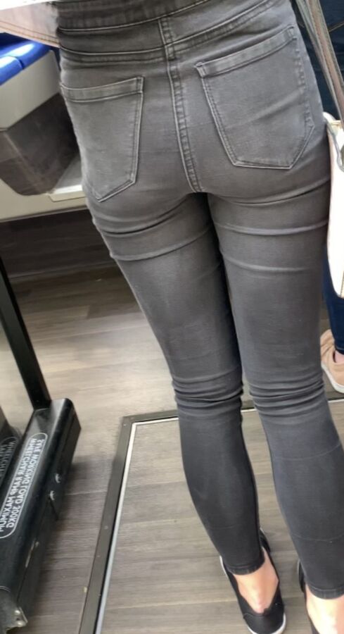 UK classic high waist jeans on teen with firm ass 7 of 51 pics