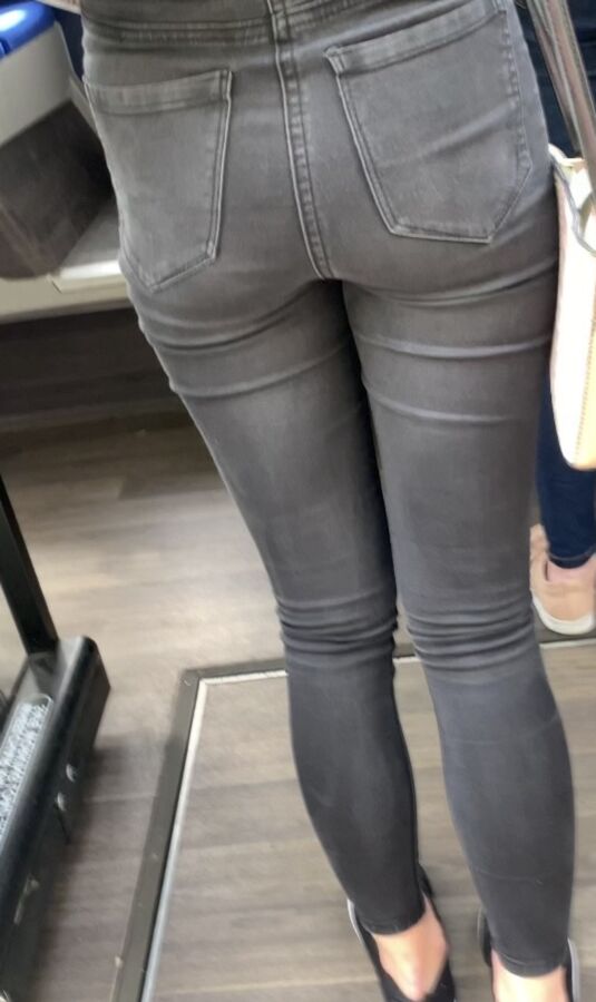UK classic high waist jeans on teen with firm ass 16 of 51 pics