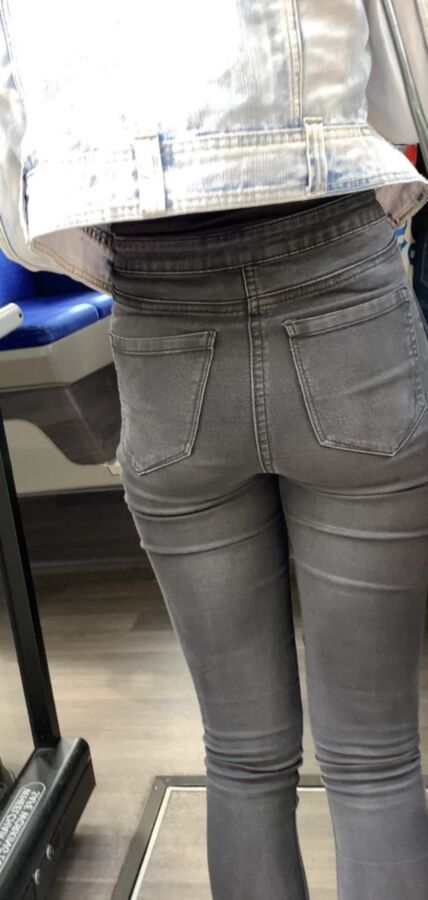 UK classic high waist jeans on teen with firm ass 12 of 51 pics