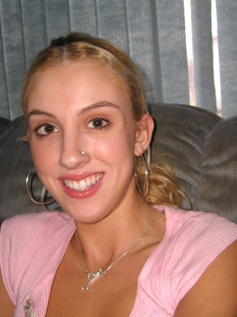 Blonde teen with earrings tends to spread 15 of 39 pics