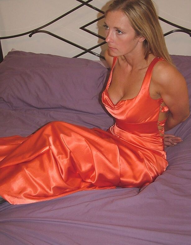 Charlie - Bound in evening gown and strappy gold heels 6 of 47 pics