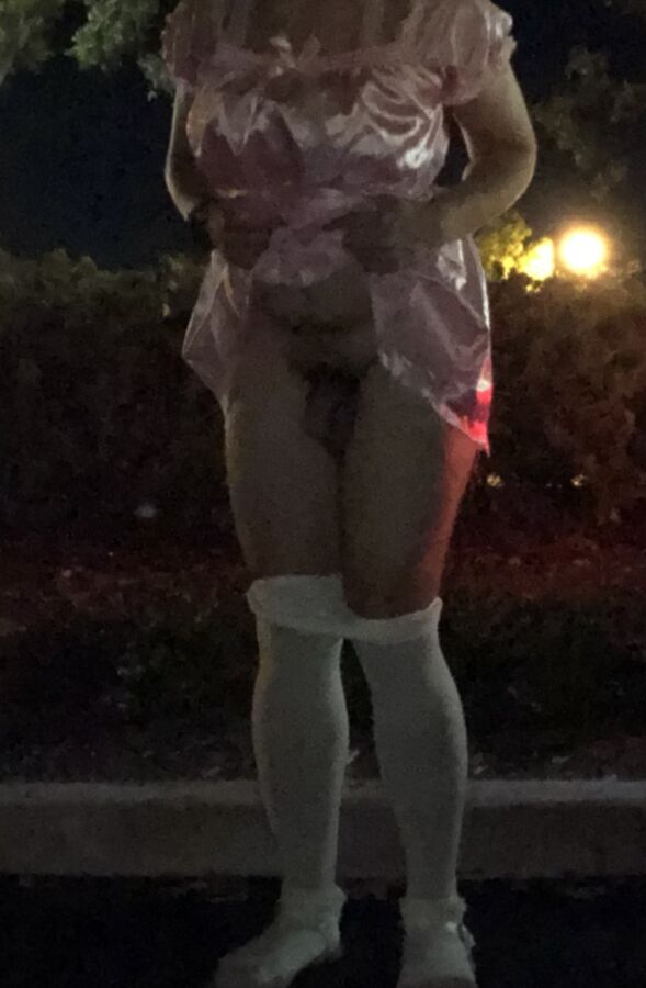 Sissy Poses in Public Parking Lot 7 of 15 pics