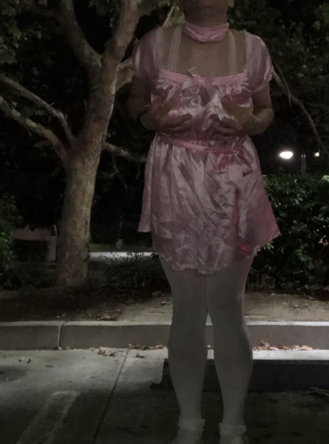 Sissy Poses in Public Parking Lot 15 of 15 pics