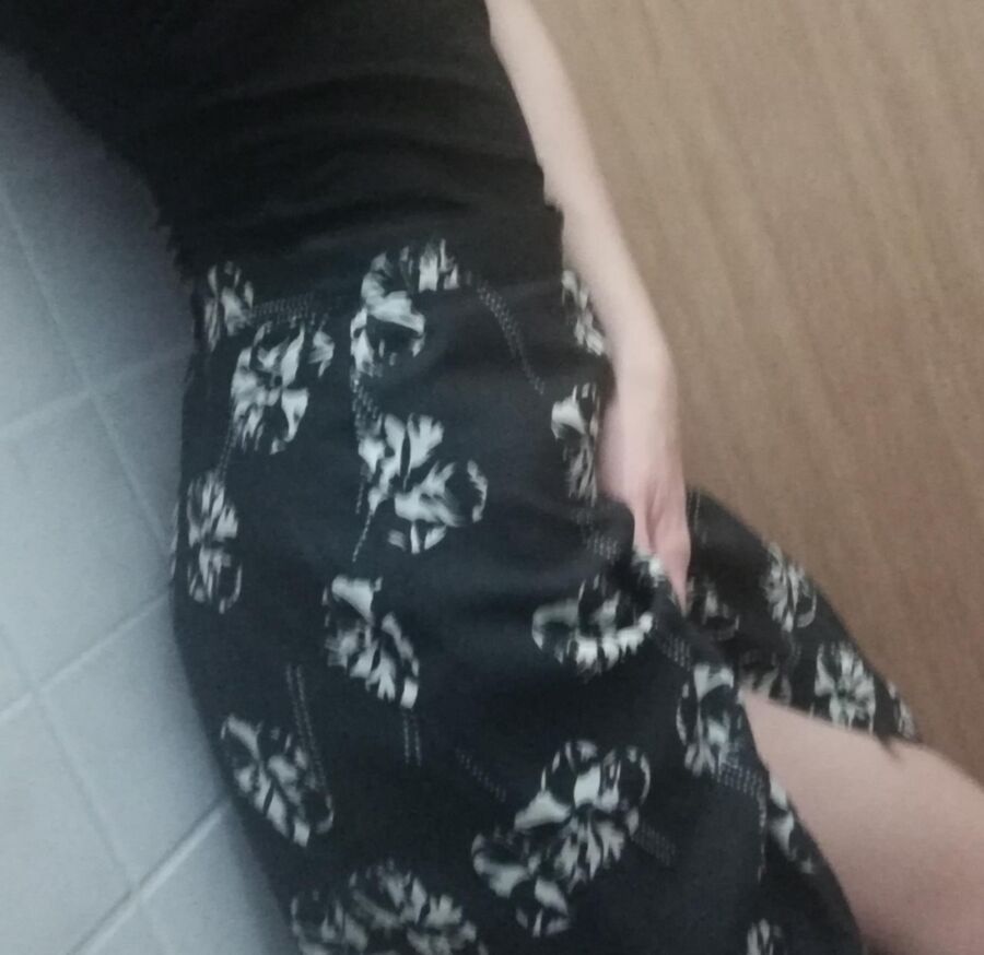 My skinny brunette flasher wife (selfshots in bathroom at work) 5 of 44 pics