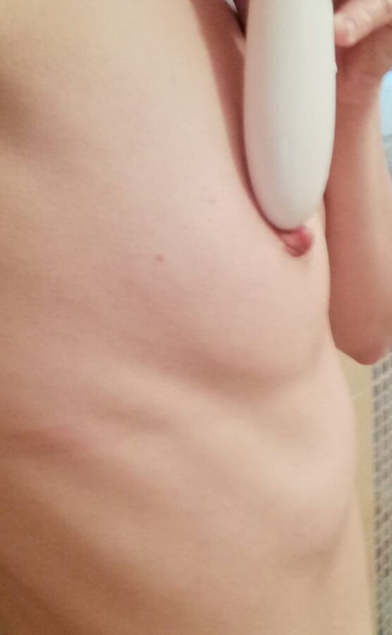 My skinny wife masturbates too much and loves beeing watched. 1 of 14 pics