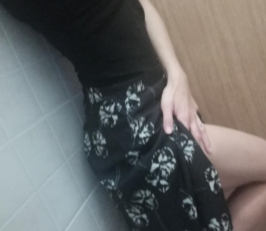 My skinny brunette flasher wife (selfshots in bathroom at work) 6 of 44 pics