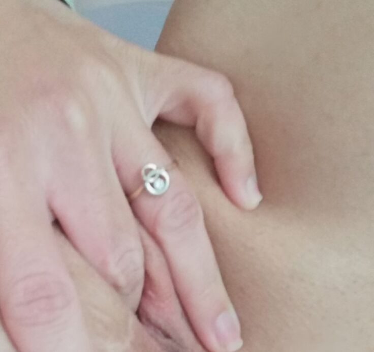 My skinny wife masturbates too much and loves beeing watched. 8 of 14 pics