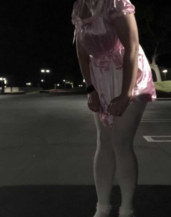 Sissy Poses in Public Parking Lot 11 of 15 pics