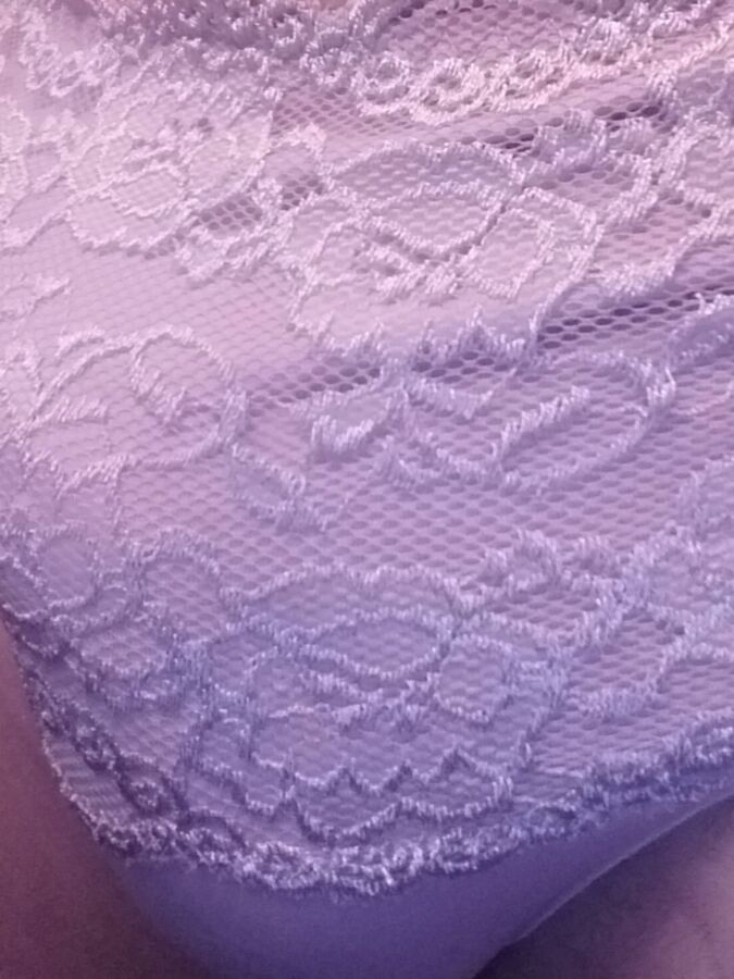 Cock in Lavender Lace 2 of 5 pics