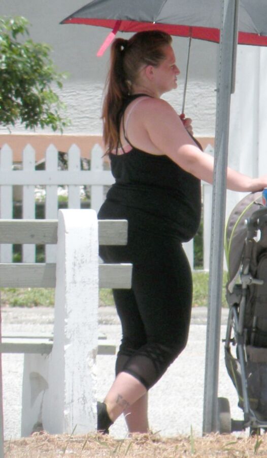 SUPER Big Belly redhead in TIGHT black outfit Pregnant bbw THICK 13 of 22 pics