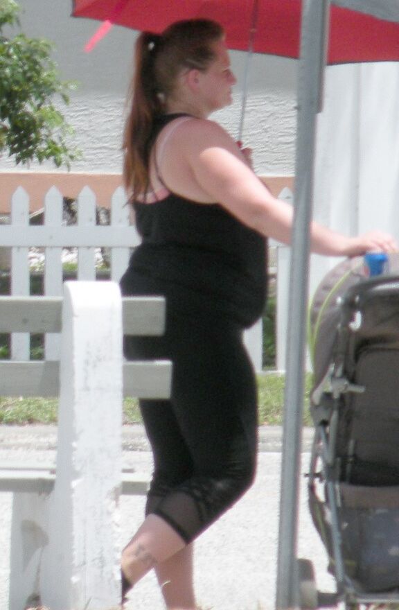 SUPER Big Belly redhead in TIGHT black outfit Pregnant bbw THICK 12 of 22 pics