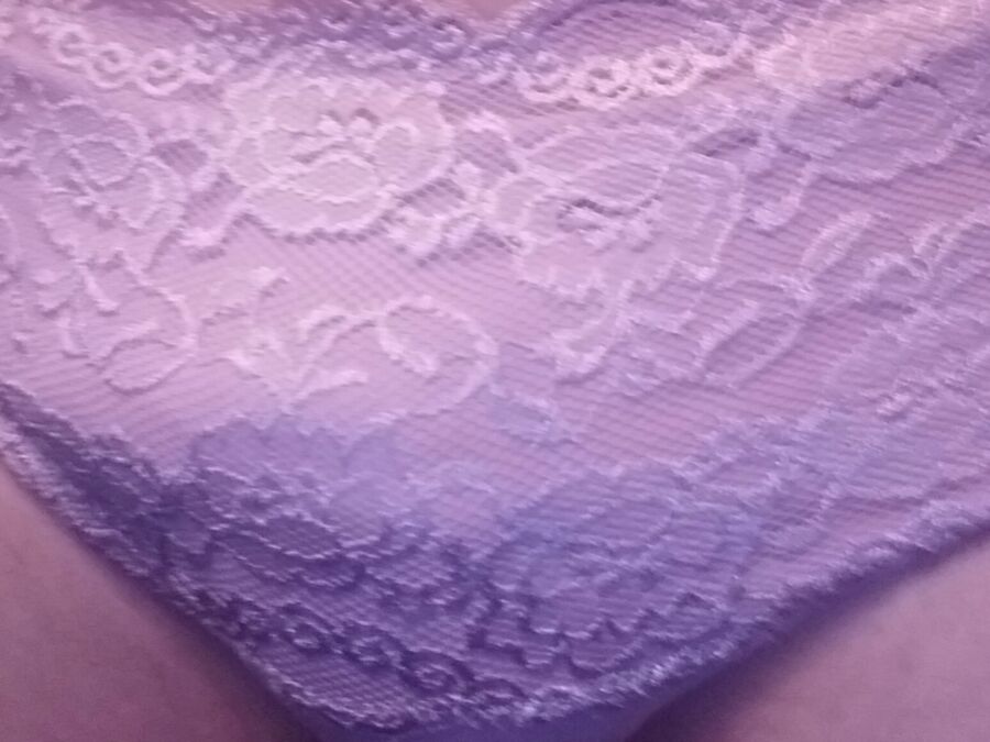 Cock in Lavender Lace 1 of 5 pics