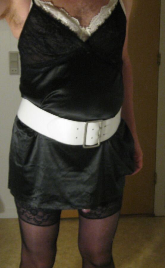 Me sissy denim skirt and wide belt, lingerie 23 of 29 pics