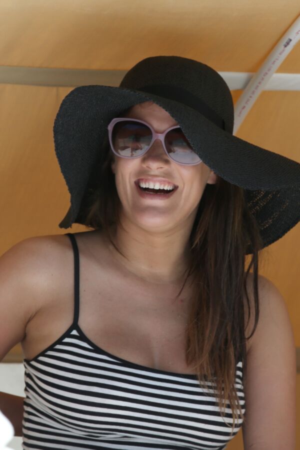 Caroline Flack, wearing Bikini Bottoms at the Beach in Miami 1 of 14 pics