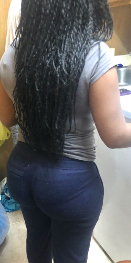 Ebony Friend in Joggers again with that kickball muscle ass 12 of 44 pics
