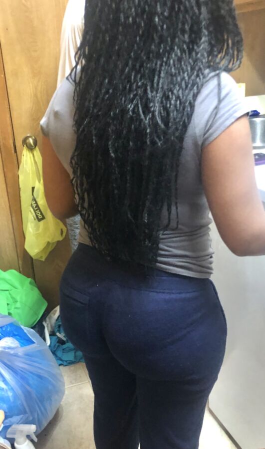 Ebony Friend in Joggers again with that kickball muscle ass 17 of 44 pics