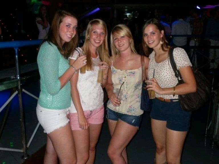 Blonde Dutch College Teen, Sister and Friends 9 of 78 pics