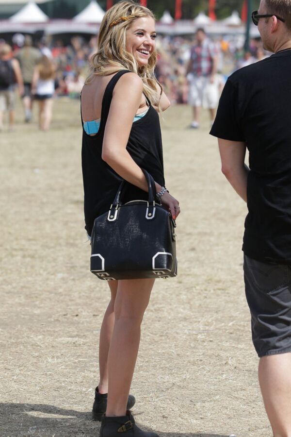 Ashley Benson Leggy in Cutoffs and Tank Top at Festival Bandeau  4 of 11 pics
